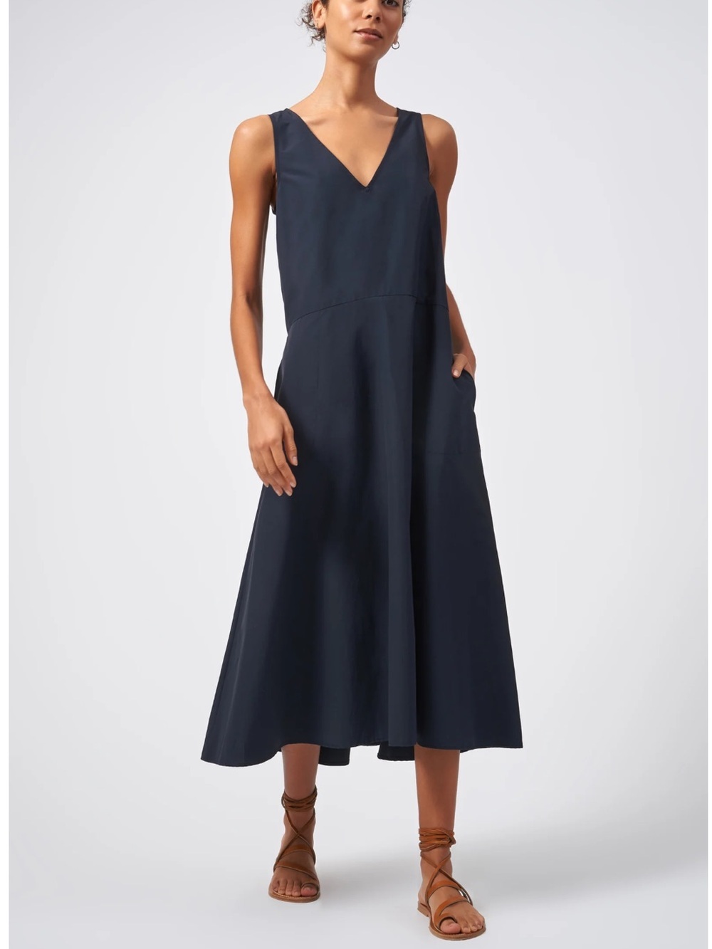 Kal Reiman Trendy Collared V-Neck flounce dress size L